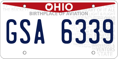 OH license plate GSA6339