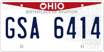 OH license plate GSA6414