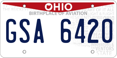 OH license plate GSA6420