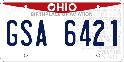 OH license plate GSA6421