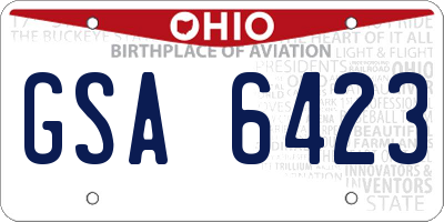 OH license plate GSA6423