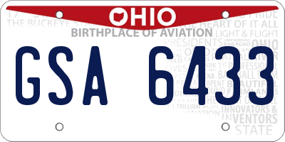 OH license plate GSA6433