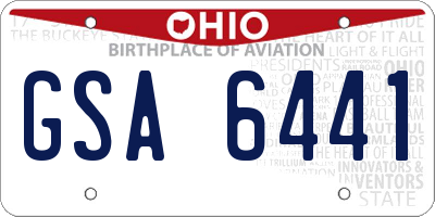 OH license plate GSA6441
