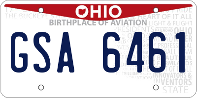 OH license plate GSA6461