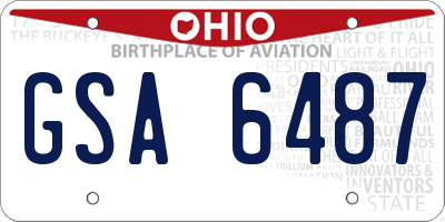 OH license plate GSA6487