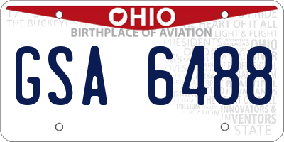 OH license plate GSA6488