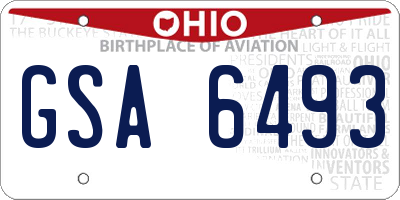 OH license plate GSA6493
