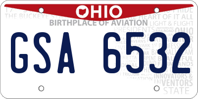 OH license plate GSA6532
