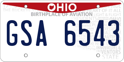 OH license plate GSA6543