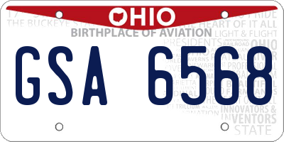 OH license plate GSA6568