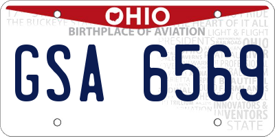 OH license plate GSA6569