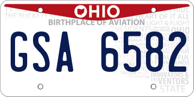 OH license plate GSA6582