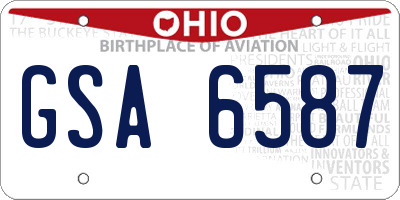 OH license plate GSA6587