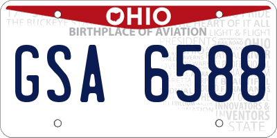 OH license plate GSA6588