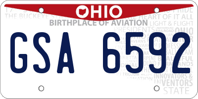 OH license plate GSA6592