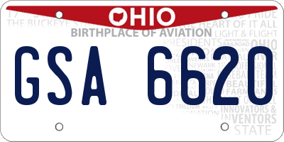 OH license plate GSA6620