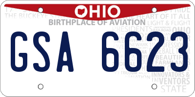 OH license plate GSA6623