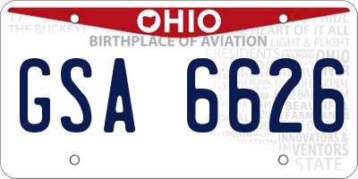 OH license plate GSA6626