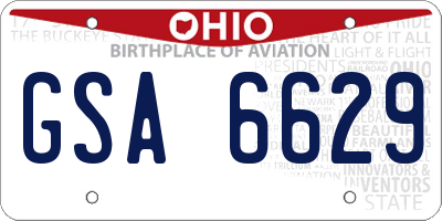 OH license plate GSA6629
