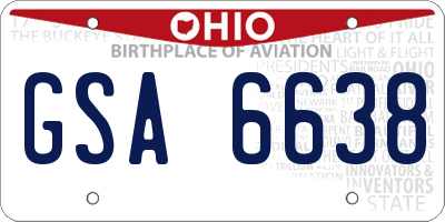 OH license plate GSA6638