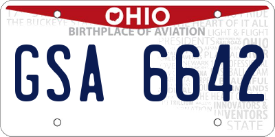 OH license plate GSA6642