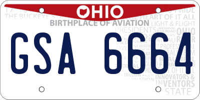 OH license plate GSA6664