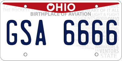 OH license plate GSA6666