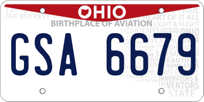OH license plate GSA6679
