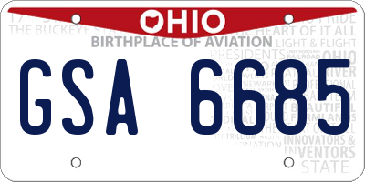 OH license plate GSA6685