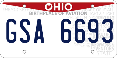 OH license plate GSA6693