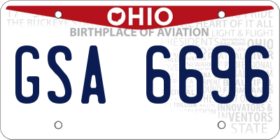 OH license plate GSA6696