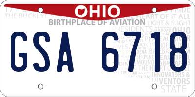 OH license plate GSA6718