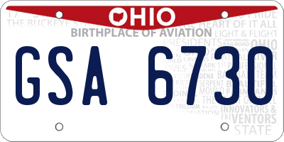 OH license plate GSA6730