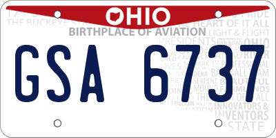 OH license plate GSA6737