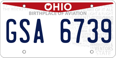 OH license plate GSA6739