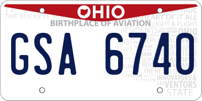 OH license plate GSA6740