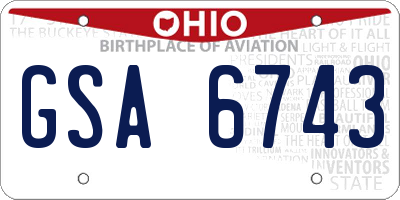 OH license plate GSA6743