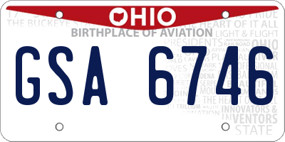 OH license plate GSA6746