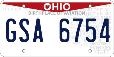 OH license plate GSA6754