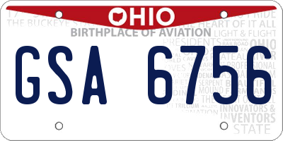 OH license plate GSA6756