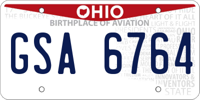 OH license plate GSA6764