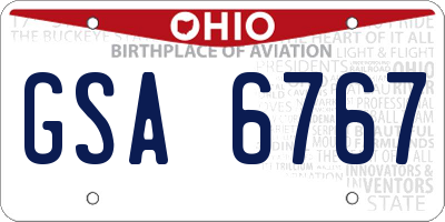 OH license plate GSA6767