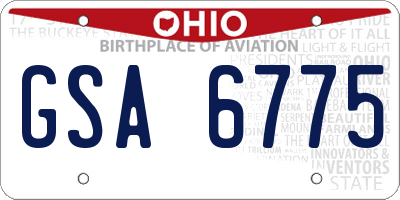 OH license plate GSA6775
