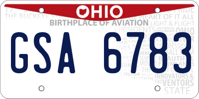 OH license plate GSA6783