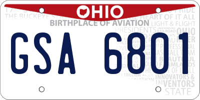 OH license plate GSA6801