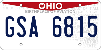 OH license plate GSA6815