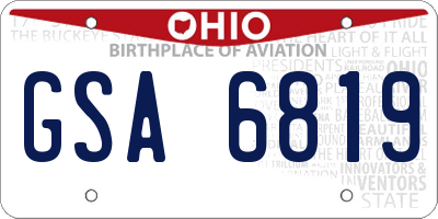 OH license plate GSA6819