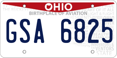 OH license plate GSA6825