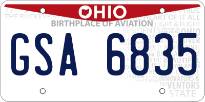 OH license plate GSA6835