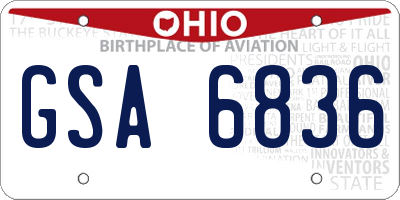 OH license plate GSA6836